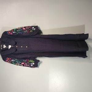 Vyshyta store Ukrainian embroidered linen Dress navy in color size medium